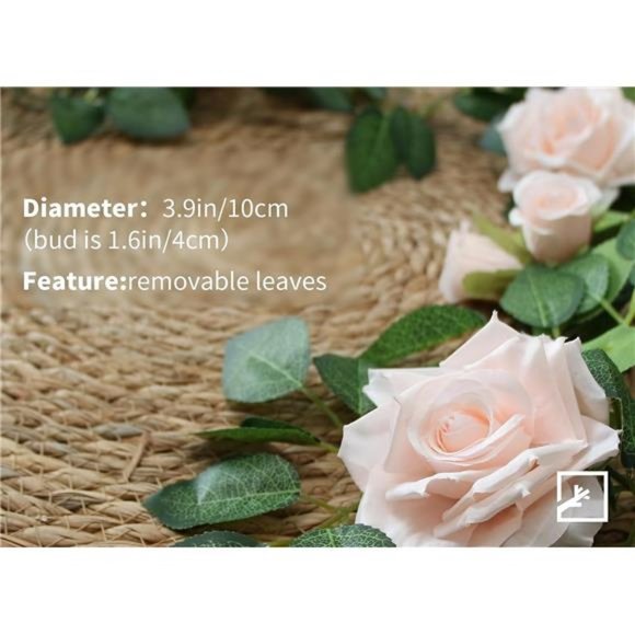 5Pcs 32.5FT Pink Flower Garland Fake Rose Vines Faux Artificial Floral Garland - Picture 3 of 7